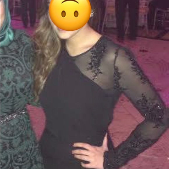 A.B.S illusion long sleeve evening dress - Picture 4 of 4